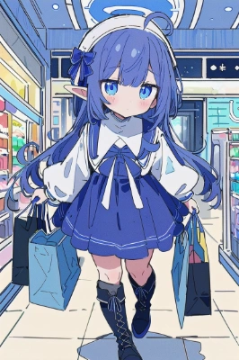 うちの子。藍髪藍髪のエルフもどき魔人少女。