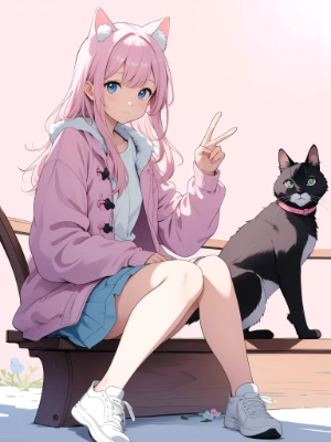 pink nekomimi