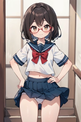 階段の下で