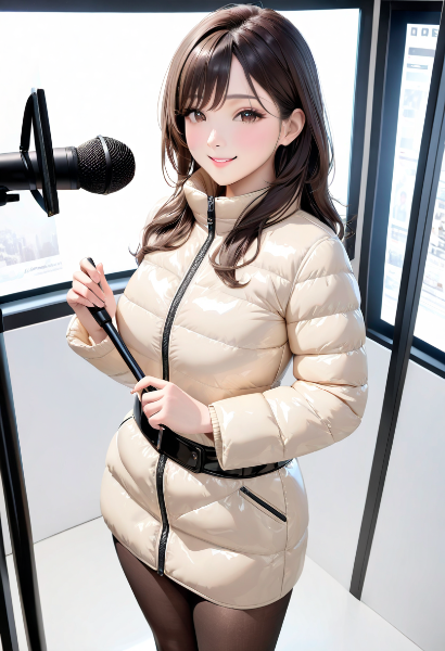 ダウンコートの女子アナ