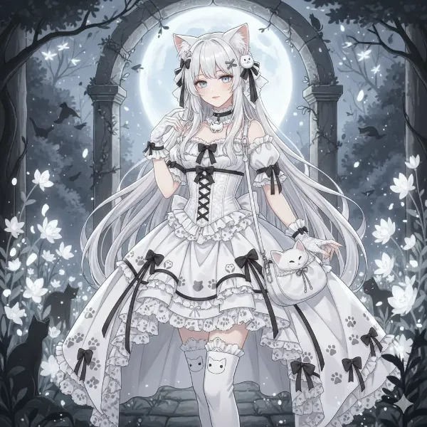 Geminiで白猫ゴスロリ