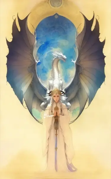 （DDON）巫女ミシアル＋白竜