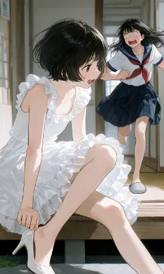 お姉ちゃんのドレスを借りた