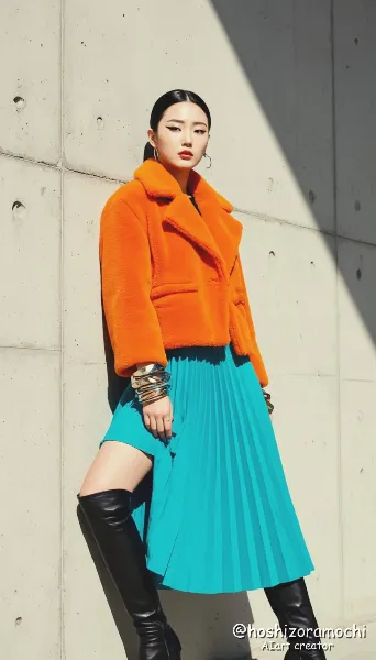 アートな刺激「オレンジとターコイズの衝突」