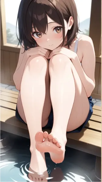 足湯でリラックス