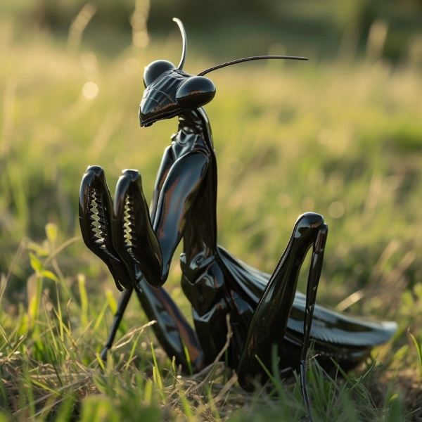 黒曜石でできたカマキリ