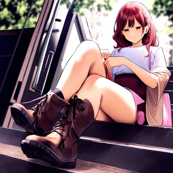 編み込みブーツ