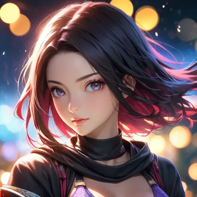 風に舞う黒と紅の髪