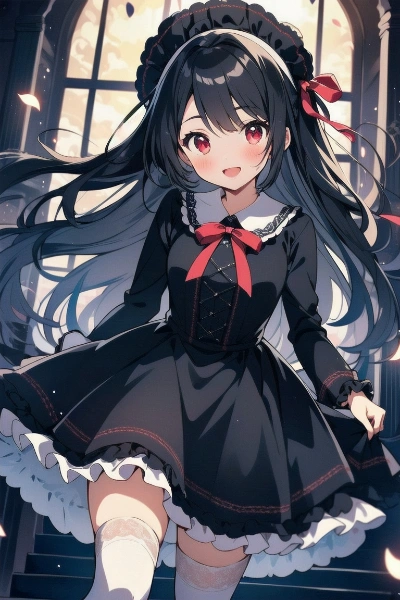 黒髪赤眼ゴスロリ少女