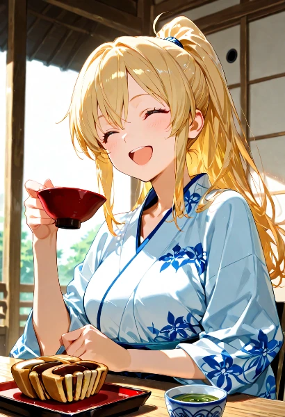 金髪少女の夏祭り後の甘い休息