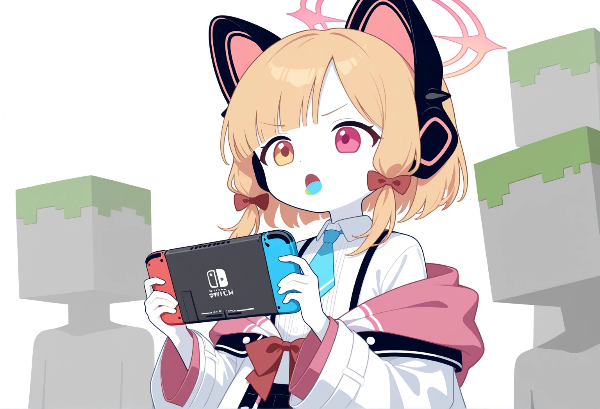 「ブルアカ風」ゲームをしてる女の子２