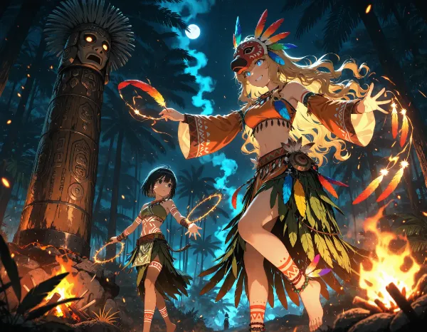 黒髪＆ブロンド・月下の秘儀、炎の舞姫たち