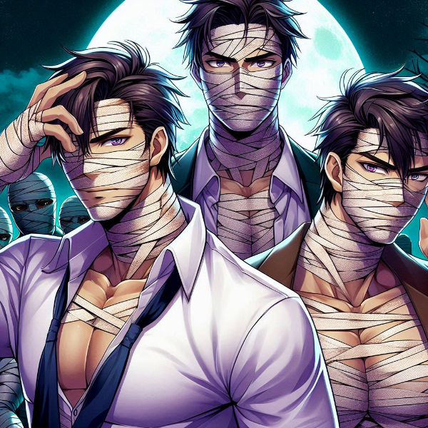 包帯を巻いて、ミイラな黒髪短髪男性★その5(4枚)