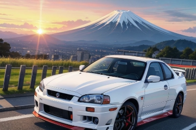 富士と自動車