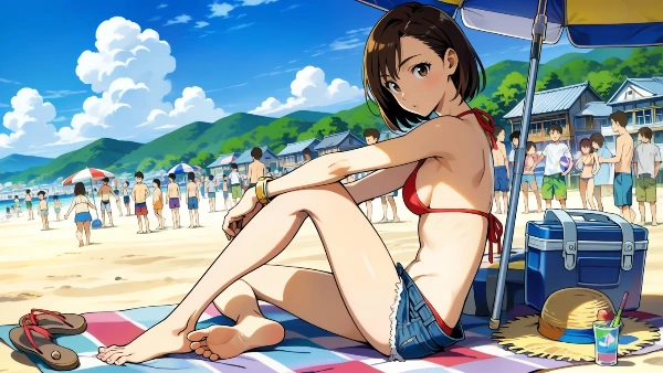 ビーチで休息