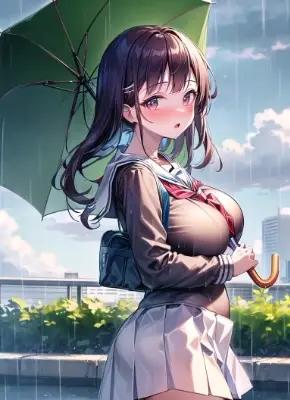 「傘、入る？」