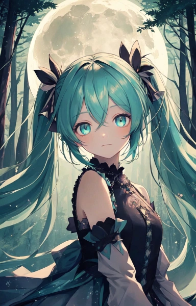 ミクと満月の森