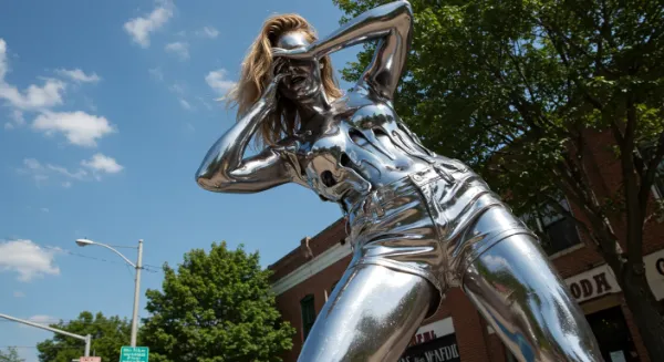 銀色の美女が街に目覚める朝