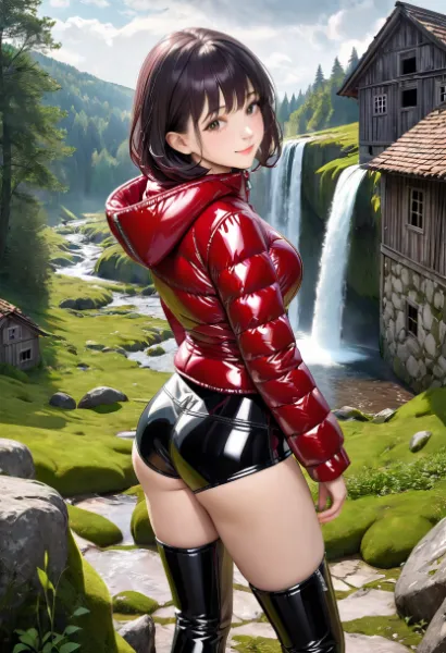 廃村と滝