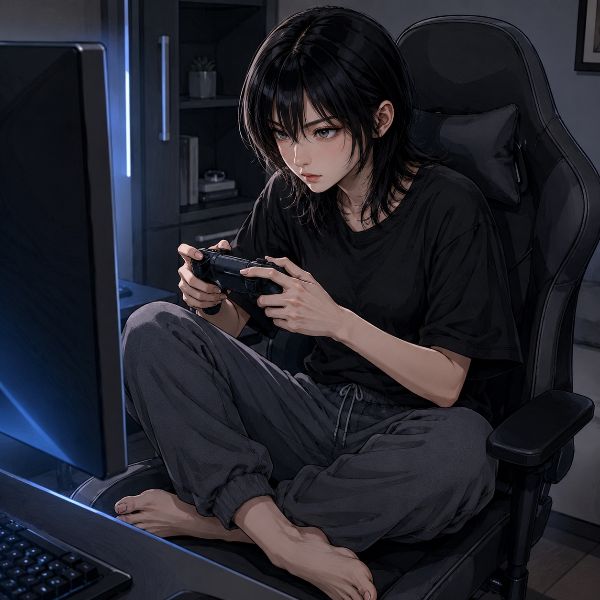 ゲームするウルフちゃん🐺