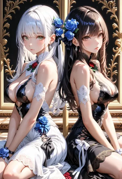 青いバラの双子姉妹