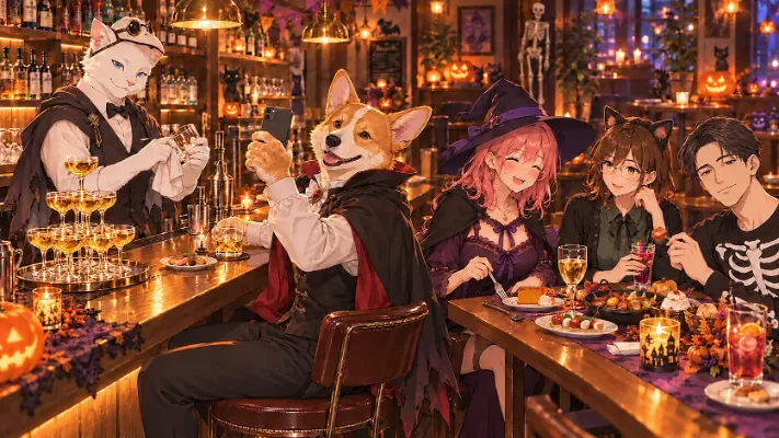 ハロウィンの酒場