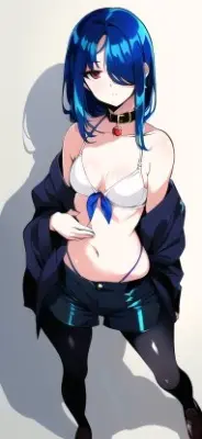 青髪、立ち