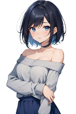 黒髪のオフショルダーのお姉さん