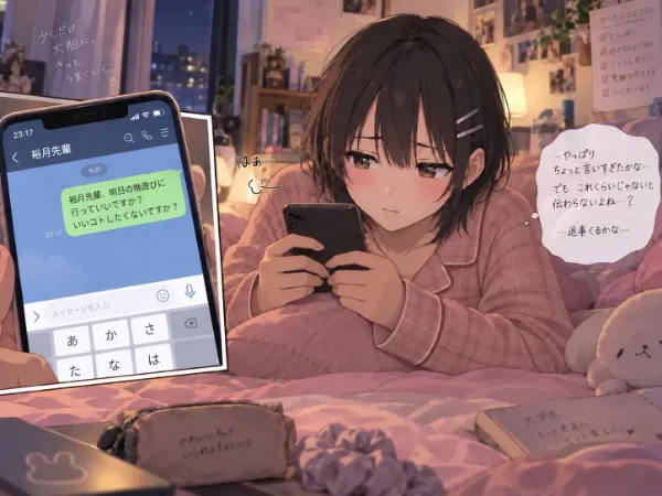 先輩への誘いに胸騒ぐ夜更け