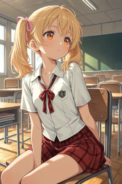 教室の金髪女子