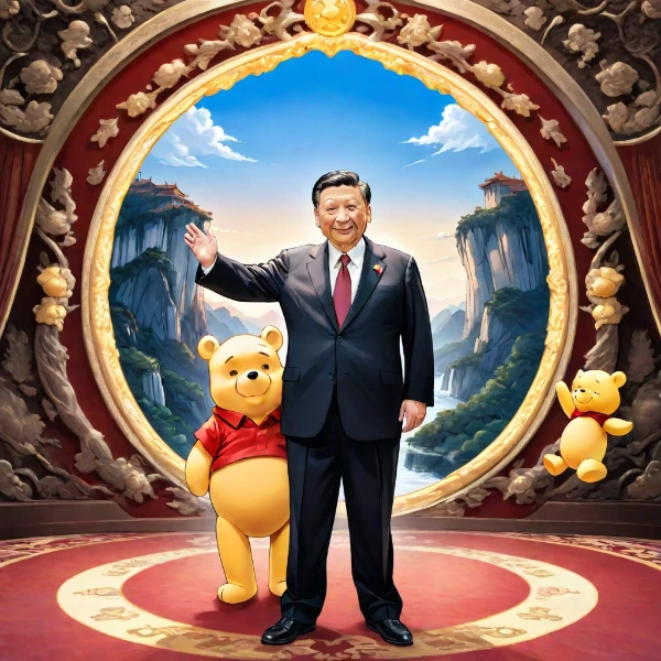 プーさんと指導者の幻想の旅立ち