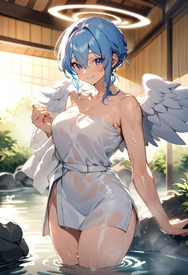 温泉ボーイッシュ天使さん