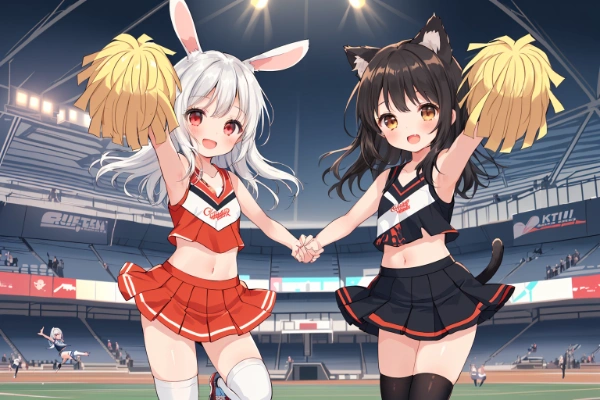 ウサにゃんチアリーダー♪