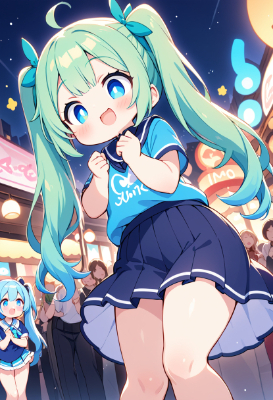 夜の遊園地
