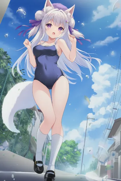 ファーベレーなスク水ケモミミさん