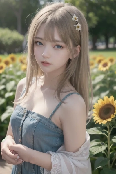 公園で佇む金色の髪の少女