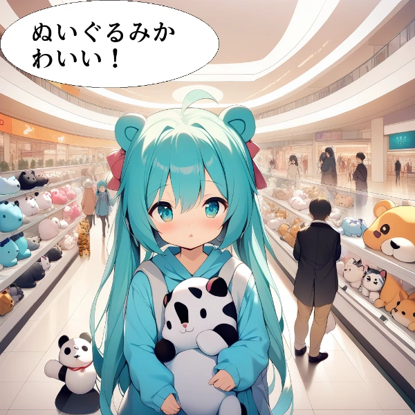 初音ミクとデート画集：初音ミクとぬいぐるみショッピングデート