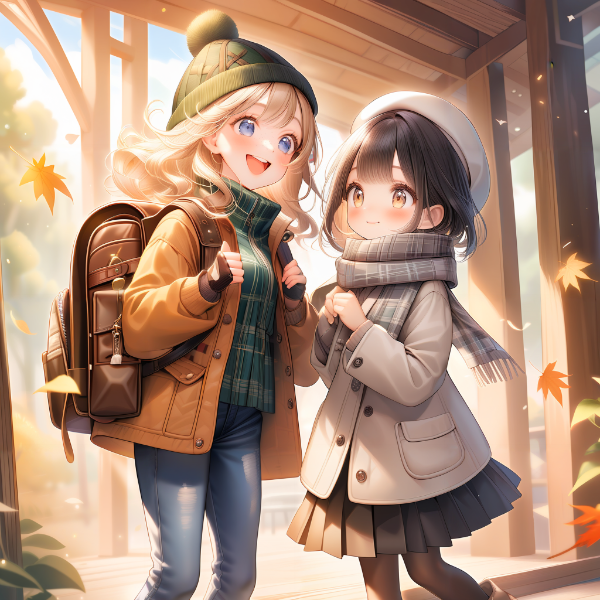 黒髪＆ブロンド・秋の日のお出掛け