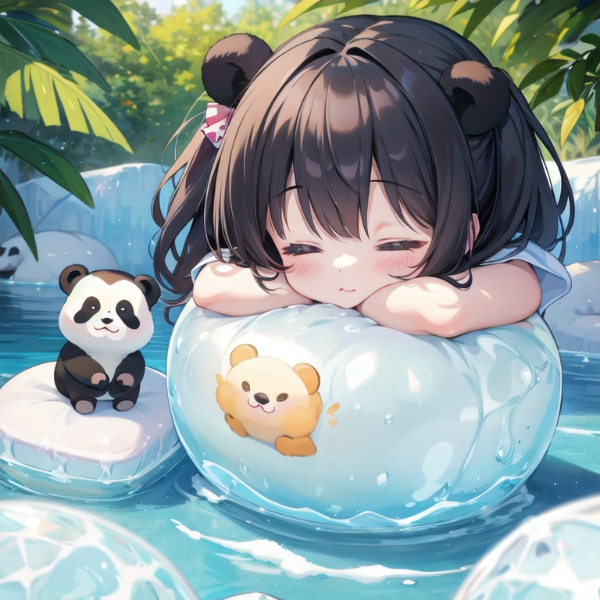 氷をもらったぱんだちゃん