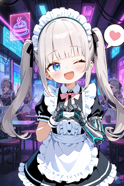 サイバーパンク世界のメイド喫茶