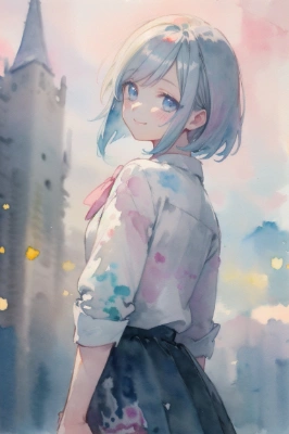 パステルカラー × 水彩画 2