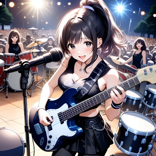 ステージの熱きギタリスト