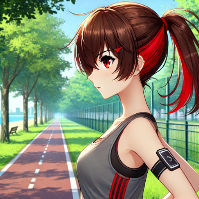 スポーツ少女とレッドのインナーカラー
