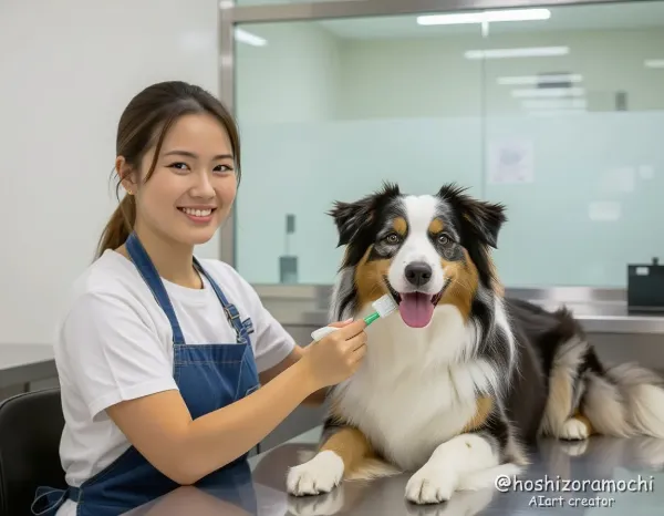 毛並みを整えるプロの手 - Professional hands grooming the fur