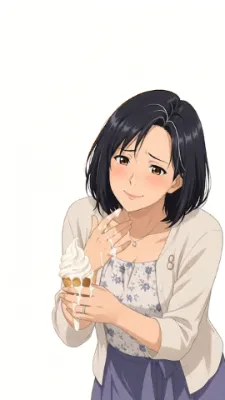 ソフトクリームを舐める女性　GIF