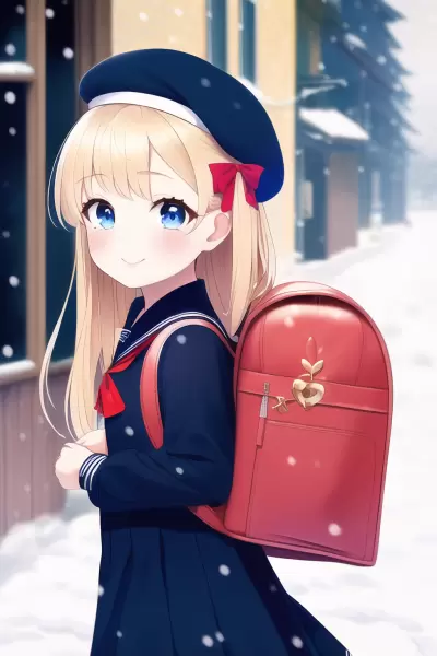 金髪少女と冬の通学