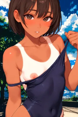 水着の日焼け跡