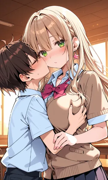 教室の甘いキス