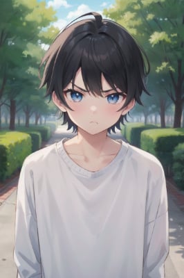 怒りかけの男の子のイラスト