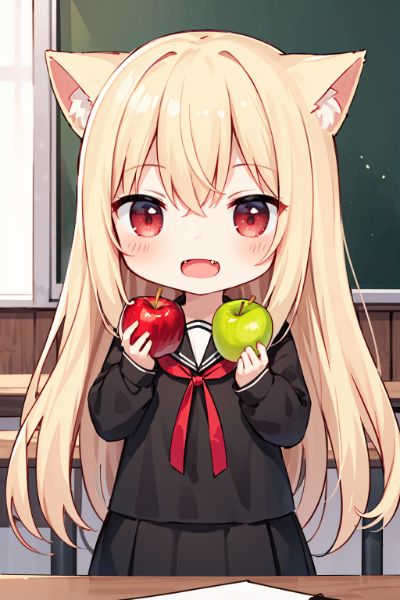 まるかじりニャンコのこころは🍎